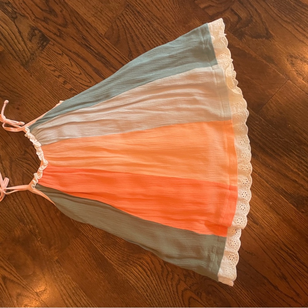 Matilda Jane Orange and Blue Halter Sundress